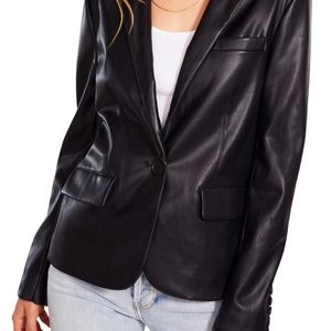 BB Dakota black faux leather blazer